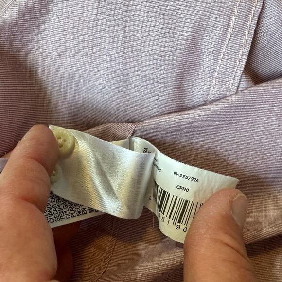 QUIKSILVER Modern Fit;  Long sleeve, button down, shirt, size Medium, Light Red - Picture 10 of 10